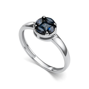 Кольцо из белого золота с сапфиром