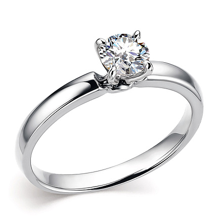 Кольцо из белого золота с бриллиантом