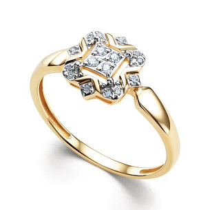 Кольцо из желтого золота с бриллиантом