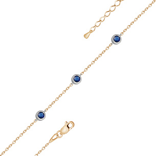 Браслет из красного золота с сапфиром