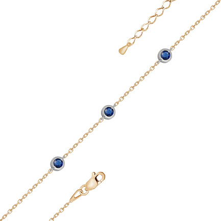 Браслет из красного золота с сапфирами