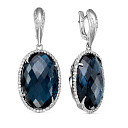 Серьги из белого золота с бриллиантами, топазами