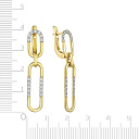 Серьги с английским замком из желтого золота с бриллиантами