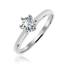 Кольцо помолвочное из белого золота с бриллиантом