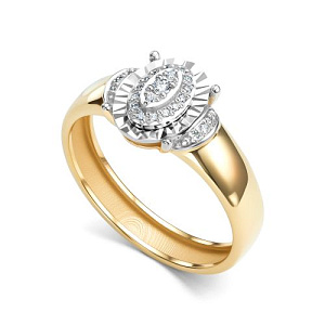 Кольцо из желтого золота с бриллиантами