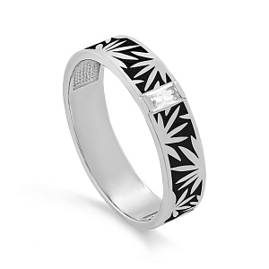 Кольцо из серебра с фианитом