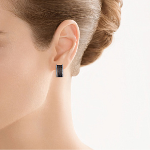 Серьги с английским замком из желтого золота с бриллиантом