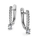 Серьги с английским замком из белого золота с бриллиантами