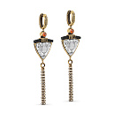 Серьги с английским замком из серебра с цитринами