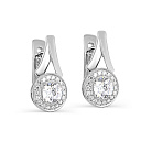 Серьги с английским замком из серебра с фианитами