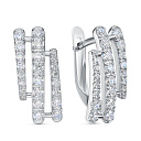 Серьги с английским замком из серебра с фианитами