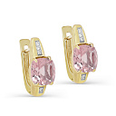 Серьги с английским замком из желтого золота с бриллиантами