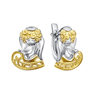 Серьги с английским замком из серебра