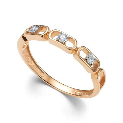 Кольцо из красного золота с бриллиантами