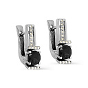 Серьги с английским замком из белого золота с бриллиантами