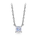 Колье из белого золота с бриллиантом, плетение якорное