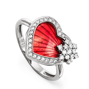 Кольцо из серебра с фианитом