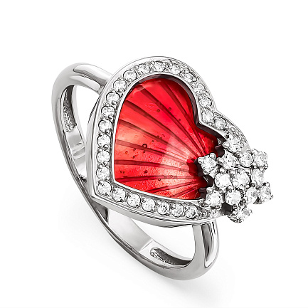 Кольцо из серебра с фианитами