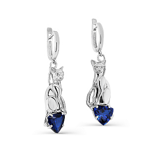 Серьги с английским замком из серебра