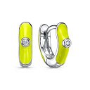 Серьги с английским замком из серебра с фианитами