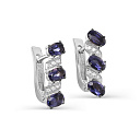 Серьги с английским замком из белого золота с бриллиантами