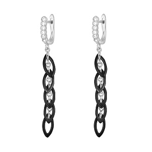 Серьги с английским замком из серебра с керамикой