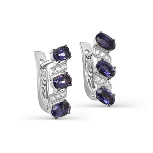 Серьги с английским замком из белого золота