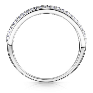 Кольцо из белого золота с бриллиантами, сапфирами