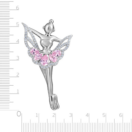 Брошь из серебра с фианитом