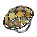 Кольцо из золота с бриллиантами, корундами