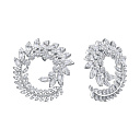 Серьги с английским замком из серебра с фианитами