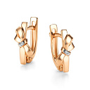 Серьги с английским замком из красного золота с бриллиантами