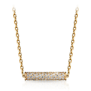 Колье из желтого золота с бриллиантами, плетение якорное