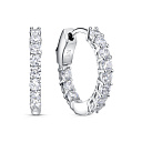 Серьги с английским замком из серебра с фианитами