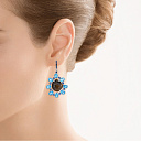 Серьги с английским замком из белого золота с сапфирами