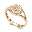 Кольцо из красного золота с бриллиантами