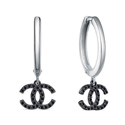 Серьги из серебра с фианитами