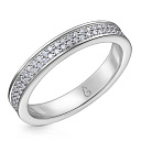 Кольцо обручальное из белого золота с бриллиантами