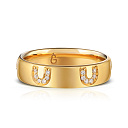 Кольцо обручальное из желтого золота с бриллиантами