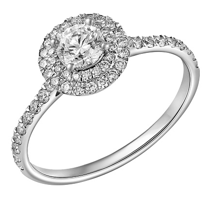 Кольцо из белого золота с бриллиантами