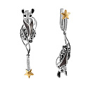 Серьги с английским замком из серебра с фианитами