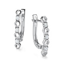 Серьги с английским замком из белого золота с бриллиантами