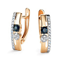 Серьги с английским замком из красного золота с бриллиантами