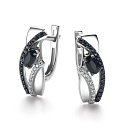 Серьги с английским замком из белого золота с бриллиантами