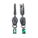 Серьги с английским замком из серебра с фианитами