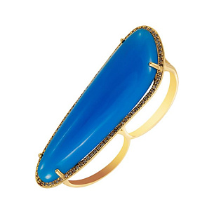 Кольцо из желтого золота с агатом