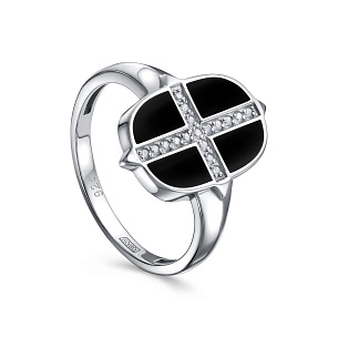 Кольцо из серебра с фианитом