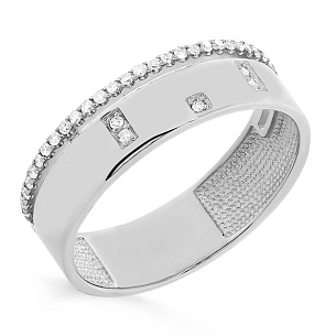 Кольцо из белого золота с бриллиантом