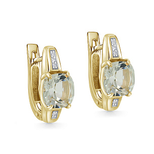 Серьги с английским замком из желтого золота