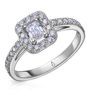 Кольцо из белого золота с бриллиантом